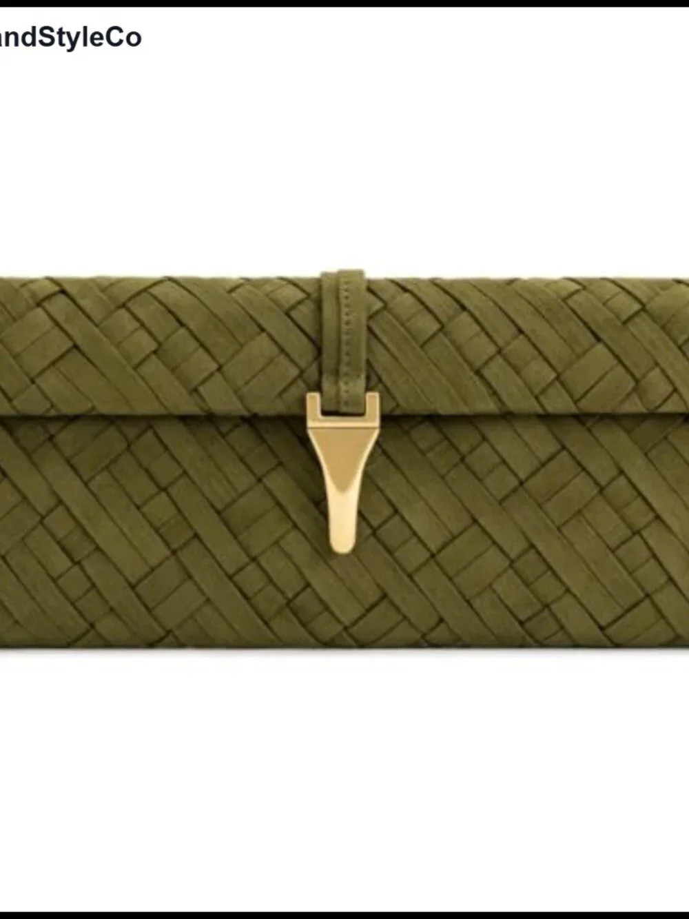 Woven Faux Suede Clutch Shoulder Bag Detachable Strap Evening